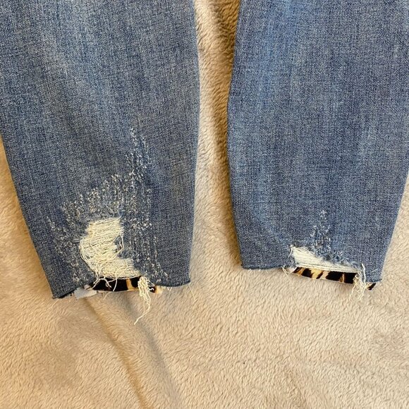 KanCan Women's Jeans 30x26 Mid-Rise Destroyed Skinny With Leopard Print Patches - Picture 16 of 16